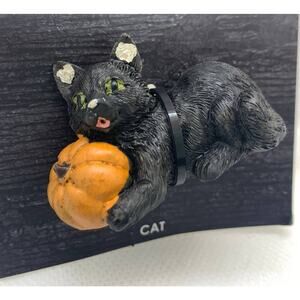 NIP Maker's Halloween Littles BLACK CAT pumpkin miniature figure Joann Joann's
